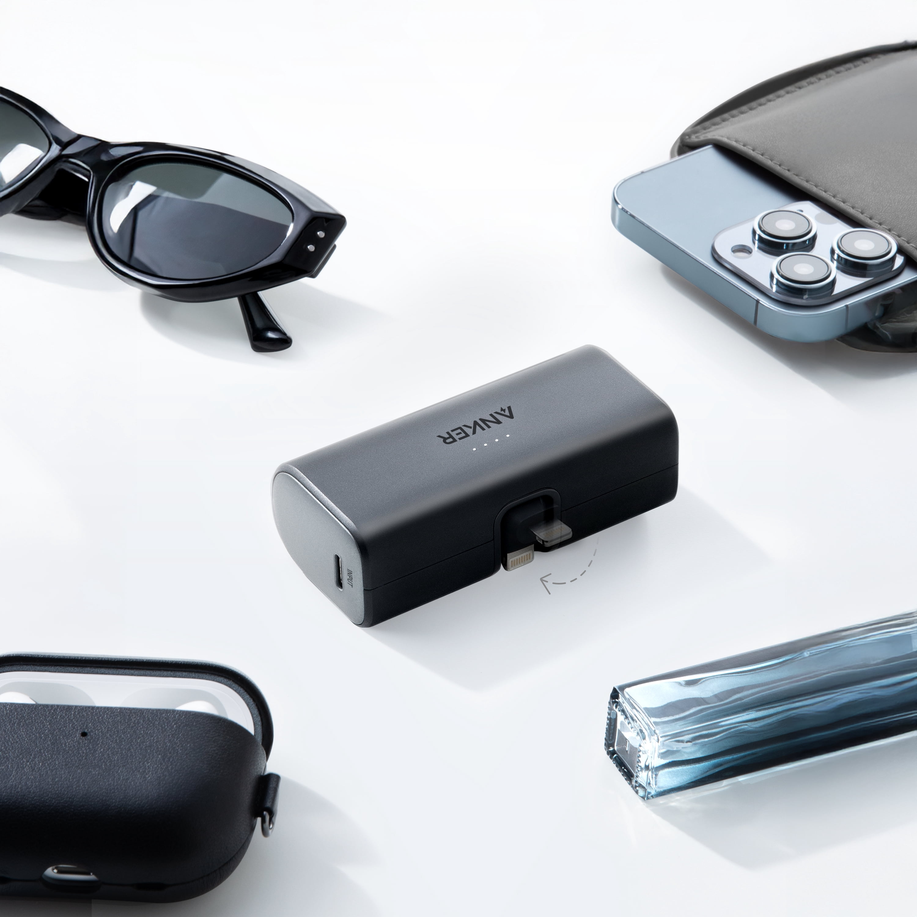 Anker Nano 5,000mAh Power Bank with Built-In Lightning Connector, 12W Portable Charger