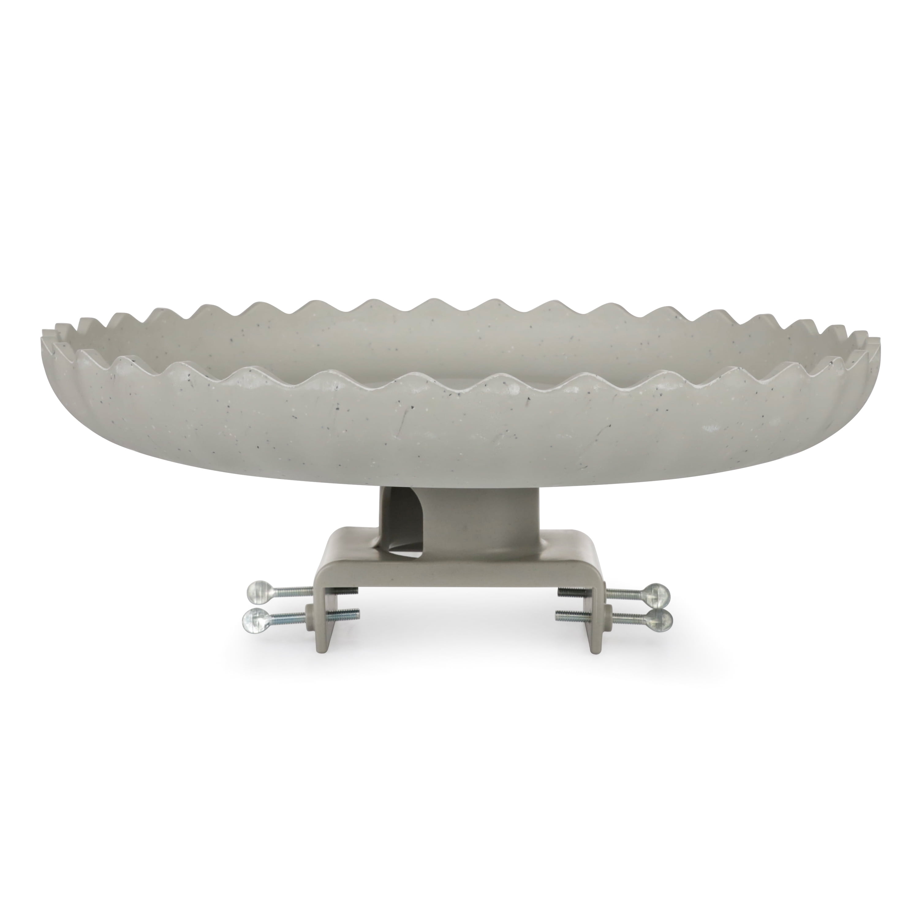 Farm Innovators Outdoor Heated Bird Bath, 120W Stone Birdbath w/ Deck Mount