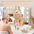 thumbnail image 6 of Smart Lighted Makeup Mirror with Memory Function, 22.8" x 19.3" Vanity Mirror with 15 Dimmable LED Bulbs, USB Port & Touch Controls, White, 6 of 9