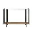 thumbnail image 4 of Evelyn&Zoe Vireo 42" Wide Rectangular Console Table with Glass Shelf, Brushed Brass, 4 of 8