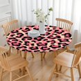 thumbnail image 3 of Pink and Black Of Leopard Print Round Fitted Tablecloth with Elastic Edge,Dining Table Cover Waterproof,Outdoor Round Tablecloth for Camping,Dining,Indoor and Outdoor, 3 of 7