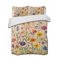thumbnail image 2 of Quilts Queen Size, Vintage Spring Floral Soft Comforter Bedding Set for Bed, Summer Botanical Pastoral Flowers Lightweight Quilted Bedspread with Pillow Cover(2 Pieces) for All Season, 90x96 Inch, 2 of 6