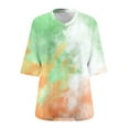 thumbnail image 6 of purcolt Plus Size Tops for Women Casual 3/4 Length Sleeve V Neck Tie Dye T-Shirts Oversized Tees, Sizes S-5XL, 6 of 6