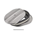 thumbnail image 3 of MT020026 Air Cleaner Kit, Polished Half Finned Cast Aluminum Assembly for 5 1/8" Carburetors, Fits Edelbrock Holley Demon, For Classic Ford Chevy Mopar Hot Rod Muscle Car, 3 of 5