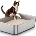 thumbnail image 4 of Large Stainless Steel Cat Litter Box - Easy to Clean Metal Pan for Big Cats, 4 of 7