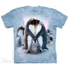 Blue Cotton Penguin Heart Design Novelty Parody Adult T-Shirt