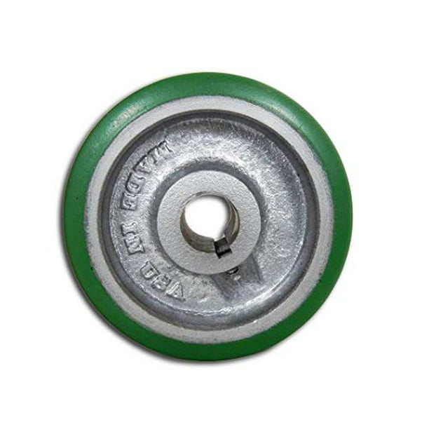 CasterHQ 8" X 2" Polyurethane ON Steel KEYED Drive Wheel 3/4" BORE