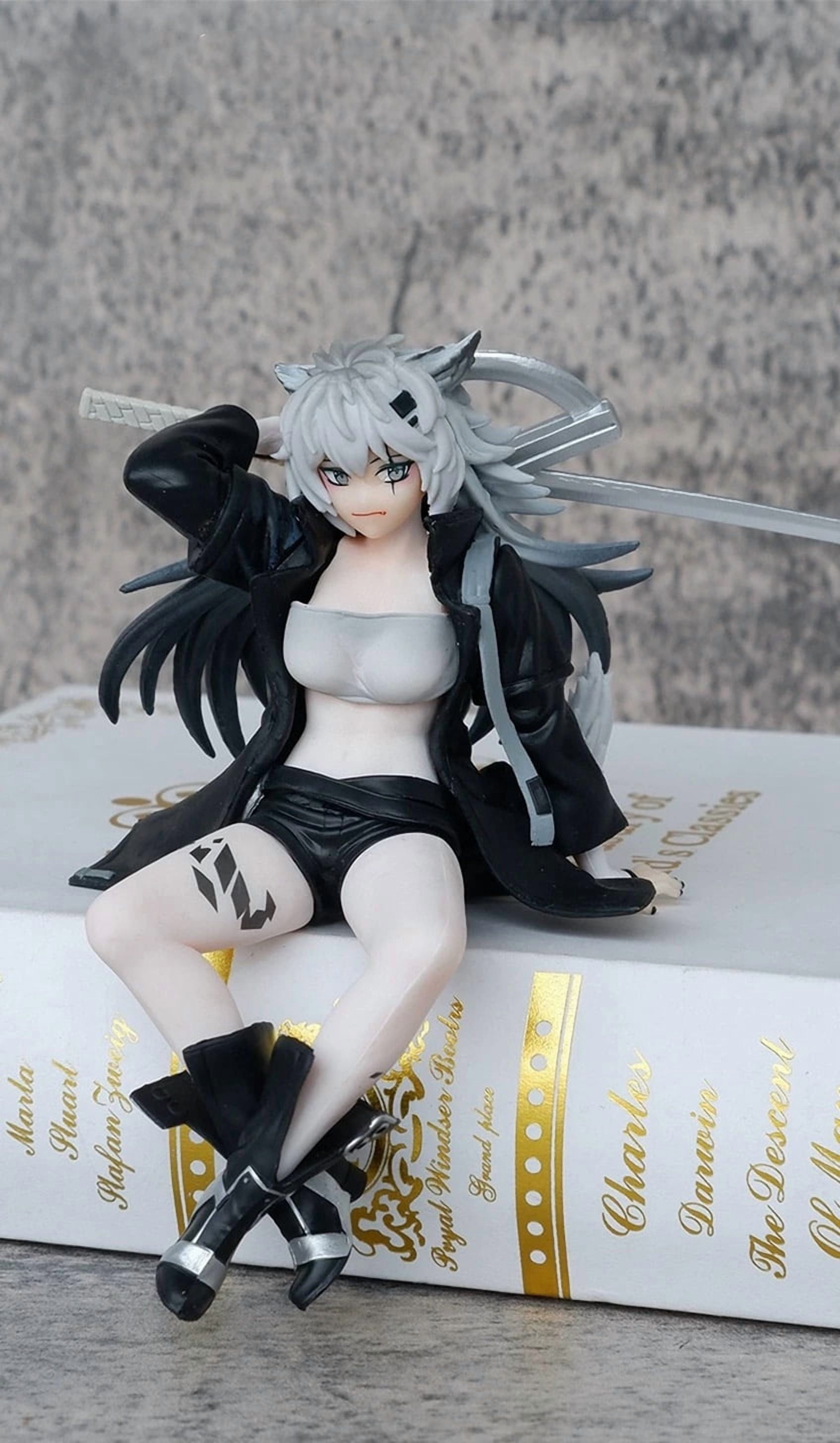 Newly Lappland Figure Sitting Posture Lappland Figures 14cm/5.6inch Handmade PVC Characters Decorations Collectible Handicrafts Souvenirs Anime Statues
