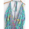 thumbnail image 3 of Women Wild Floral Print Backless Sexy Beach Bohemian Maxi Dress Lady High-Low Tassel Strapless Vacation Boho Dress, 3 of 6