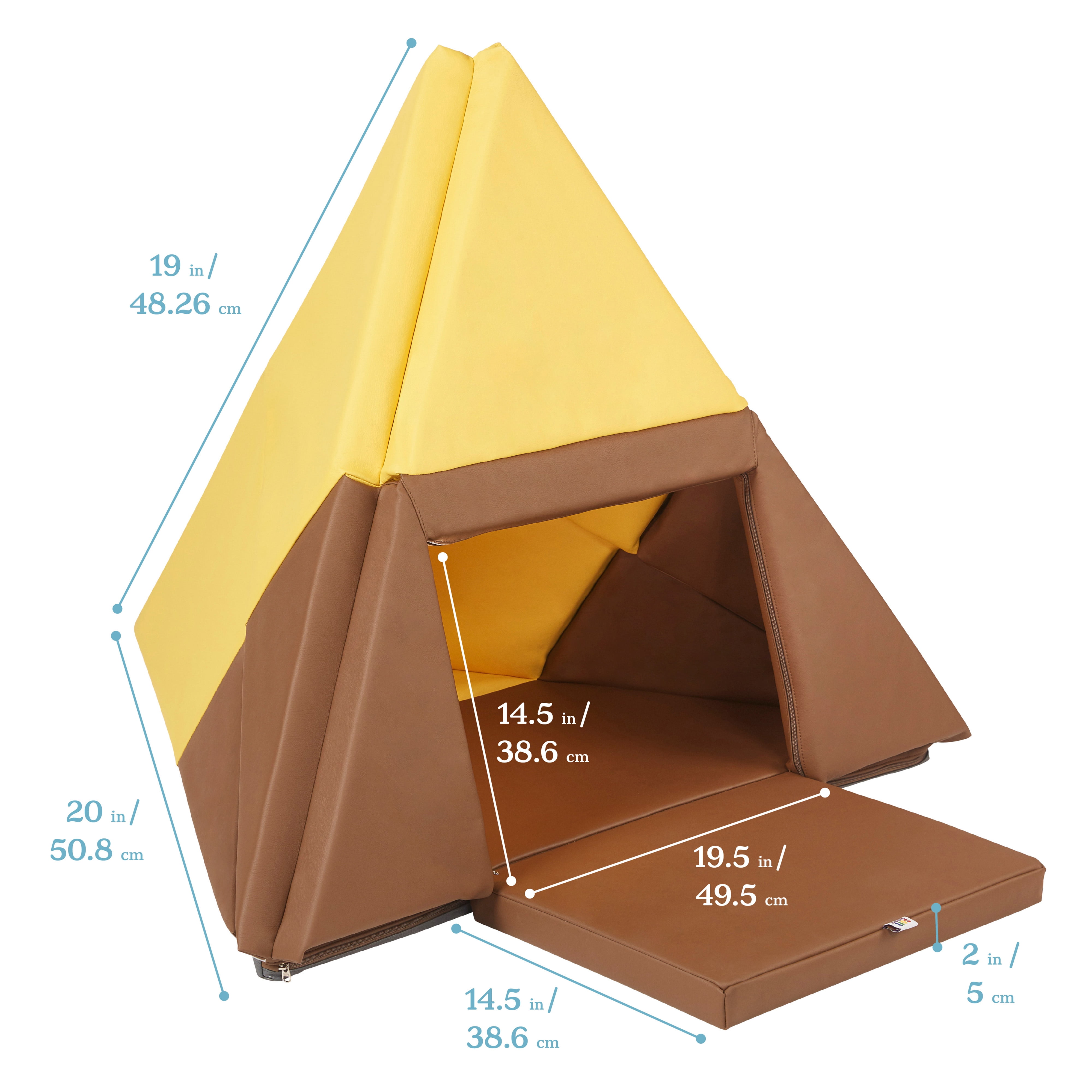ECR4Kids SoftZone Camp, Canoe and Tumble Too, Chocolate/Yellow