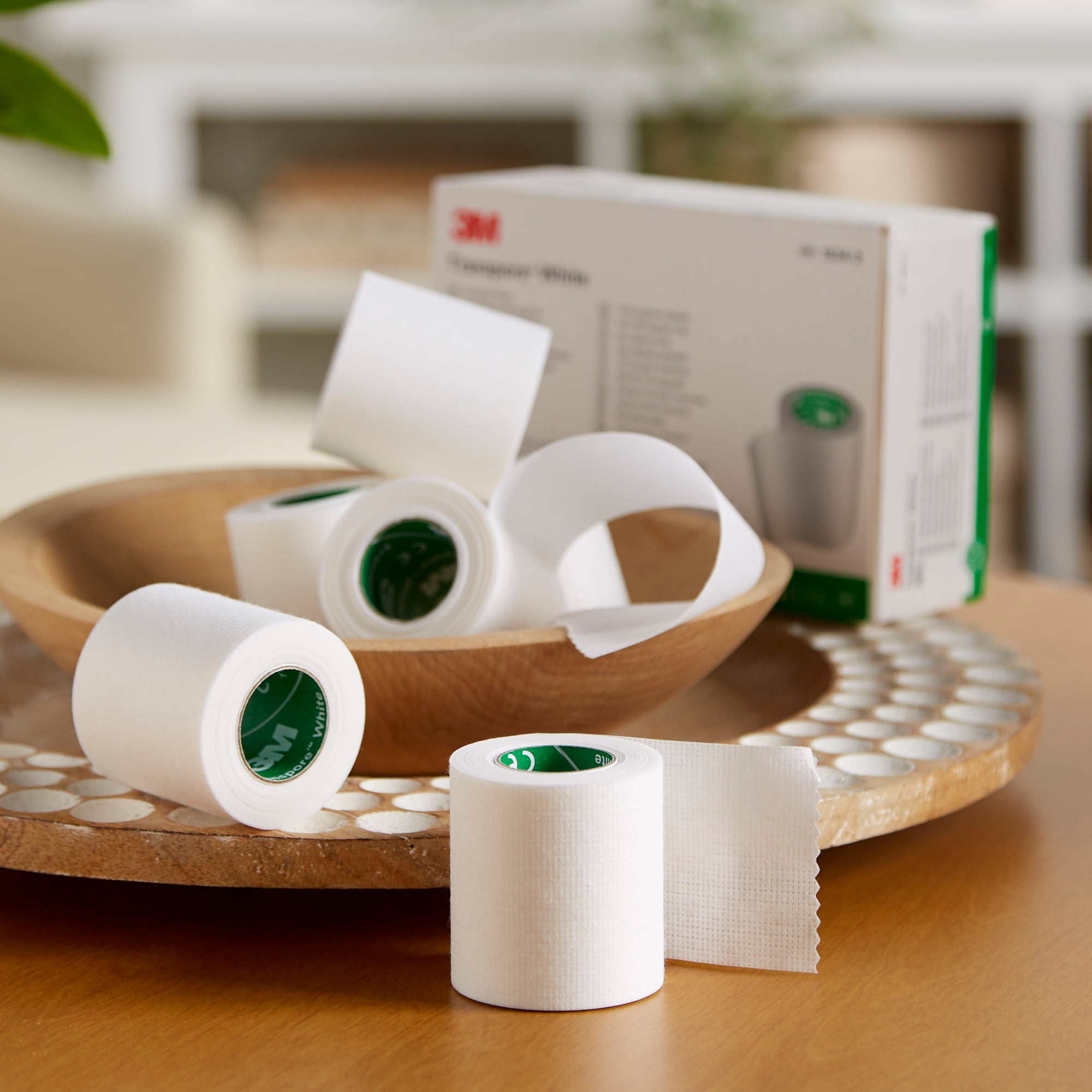 3M Transpore Surgical Tape, Non-Sterile, White, 2 in x 10 yds, 6 Rolls, 1 Pack