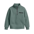 thumbnail image 7 of BLVB Boys Waffle Textured Quarter Zip Sweatshirts Fashion Long Sleeve Pullover Tops Kids Trendy Athletic Casual Outfits(Green,9-10 Years), 7 of 7