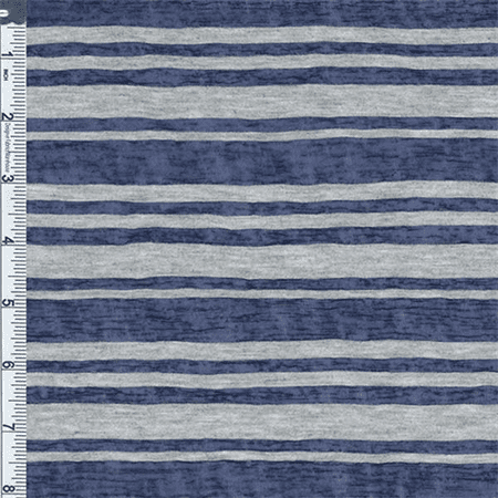 Blue Striped Fabric - Royal Blue Textured Stripe Jersey Knit, Fabric Sold By the Yard