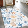 thumbnail image 2 of Summer Blue Area&nbsp;Rug 2.7x5ft Starfish Orange Seashell Coral Ocean Non-Slip&nbsp;Washable Square&nbsp;Rugs Soft Felt Indoor Floor Mat for Bedroom Kitchen Living Room Bathroom, 2 of 9