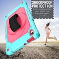 thumbnail image 5 of Allytech Case for Lenovo Tab M10 HD 2nd Gen (TB-X306X) / Smart Tab M10 HD 2nd Gen (TB-X306F) 10.1" 2020 Released, Heavy Duty Shockproof Cover Case with Hand Strap Rotating Kickstand,Aqua/Rose, 5 of 8