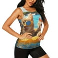 thumbnail image 2 of KLL Sunglasses Beach Kittens Print Womens Tank Top Sleeveless Workout Tops Athletic Running Shirts Yoga Gym Clothes-Large, 2 of 7