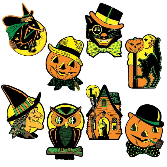 96 Pack Beistle Packaged Vintage Halloween Cutouts