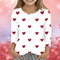 thumbnail image 4 of lnmuld Cute Summer Tops Valentine's Day Floral Lace Blouse for Girls Featuring Ruffle Hem and Bow Detail Long Sleeve Party Wear Top Color:White,Size:3-4 Years, 4 of 5