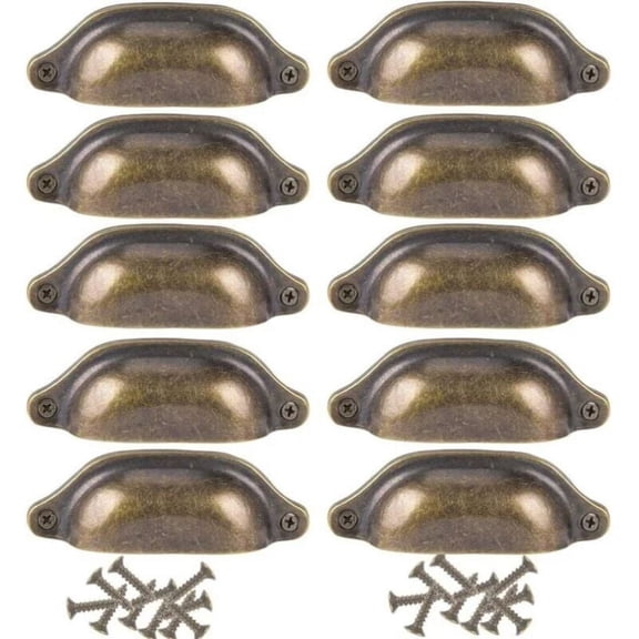 Solid Brass Apothecary Pulls, Ideal for Replacing Damaged or Broken Handles, 10PCS