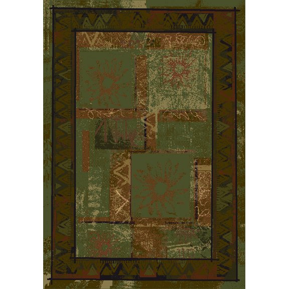 Milliken Innovations Area Rug SOLEIL CELADON Soleil Celadon Bulbs Panels 3' 10" x  5' 4" Rectangle