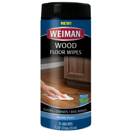 Weiman Wood Floor and Furniture Wipes - Quickly Cleans Hardwood Floors, Cabinets and Baseboards - 24 Count (Best Way To Clean Wood Furniture)