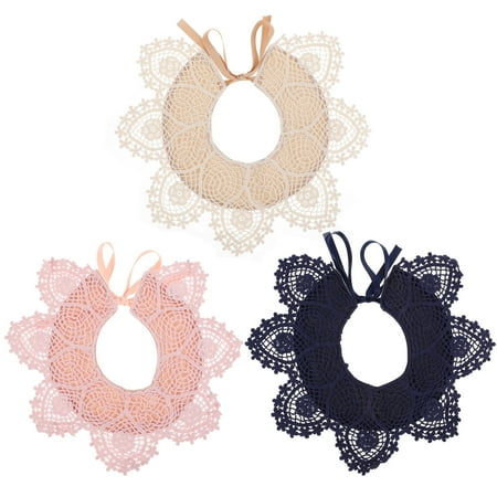 

HOMEMAXS 3pcs Baby Absorbent Drooling Towel Lace Cotton Bib Baby Girl Teething Saliva Bib