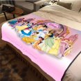 thumbnail image 3 of Manta de felpa suave con dibujos de princesas de Disney, manta de franela para sala de estar, dormitorio, cama, sofá, funda de picnic, 3 of 5