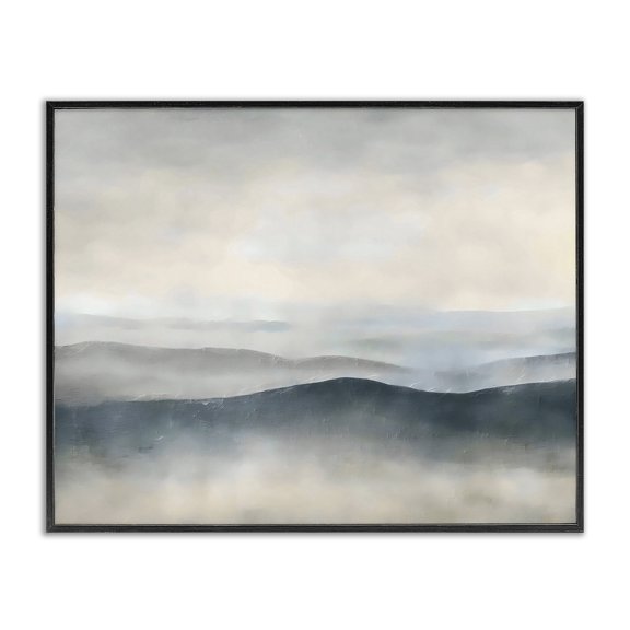 Stupell Industries Contemporary Muted Horizon Serenity Black Framed Giclee Art, 14 x 11, by Riley B