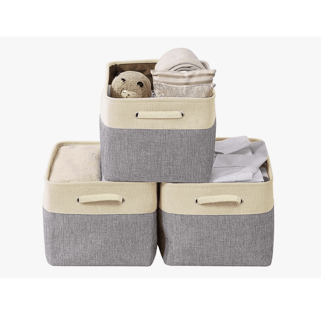 3 Cajas De Almacenamiento Plegables color marron