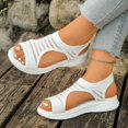 thumbnail image 6 of Domuza Womens Sporty Knit Sandals, Open Toe Slingback Slip-On Shoes, Lightweight Breathable Platform Casual Walking Sandals for 2026 Summer White 9（EU-42）, 6 of 6