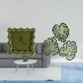 thumbnail image 2 of Reloj de pared silencioso con diseño de hojas de palmera cuadradas, adorno colgante creativo y preciso para baño, , estudio,, 2 of 8