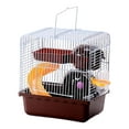 thumbnail image 3 of Jaula de viaje para cobayas, ratas, animales pequeños, 23 x 17 x 26 cm, para mascotas pequeñas Marrón, 3 of 8