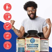 Advanced Joint Support Supplement with Glucosamine Chondroitin MSM Turmeric & Boswelia. Supports Inflammatory Response, Discomfort Relief for Knees Hands Back & Joints. NSF Certified, USA Made.