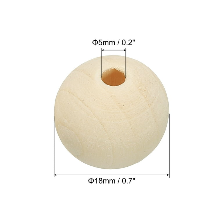 200 Piece 6mm Natural Wood Beads - Light Brown Round Spacer Beads For DIY Jewelry Making