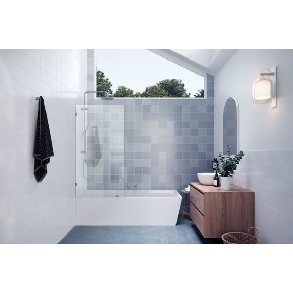 Glass Warehouse GW-BF-29-BN Vela 58-1/4" High X 29" Wide Shower Screen Frameless Tub Door