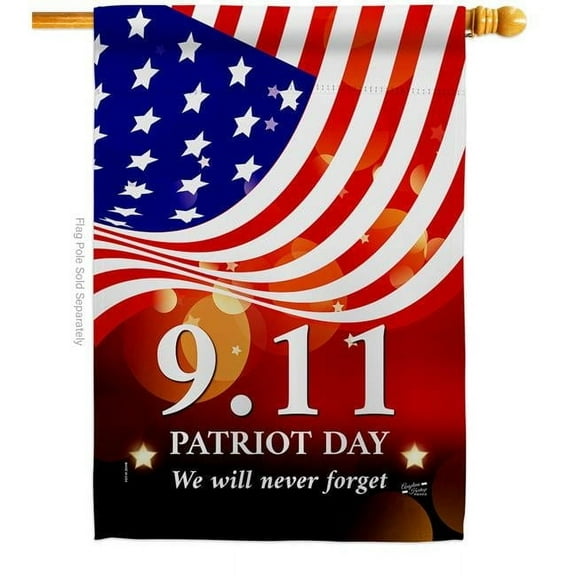 Angeleno Heritage H137593-BO 28 x 40 in. Remember 911 American Patriot Day Vertical House Flag with Double-Sided Decorative Banner Garden Yard Gift