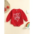 thumbnail image 2 of Bagilaanoe Newborn Baby Girl Boy Valentine's Day Rompers Letters Heart Print Long Sleeve Bodysuits 6M 12M 18M 24M Infant Casual One Piece Short Jumpsuit, 2 of 9