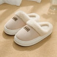 thumbnail image 2 of Xfvqtps Womens Plush Slippers Fluffy Plush Suede Surface Thick Bottom Comfortable Keep Warm Non Slip Winter House Shoes Thermal Slippers Soft Furry Fleece Lined Home Bedroom Slippers Khaki, 2 of 7