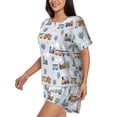 thumbnail image 2 of Lsque Trains And Cactuse Women's Short-Sleeved Pajama Set - 2 Piece Soft and Lightweight Sleepwear Set-Medium, 2 of 9