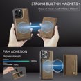 thumbnail image 2 of Wallet Case for iPhone 13 Pro Max,Compatible with MagSafe for Men Women,Detachable Magnetic Wallet Phone Case with Card Holder,Kickstand,PU Leather Shockproof Anti-fall Phone Case,Coffee, 2 of 12