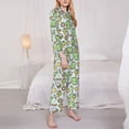 thumbnail image 3 of Salouo Frog With Sweet Pattern Women's Pajamas Set Long Sleeve Button Down Sleepwear Soft Pj Lounge Sets for women 2 Piece Pjs Set with Long Pants-Large, 3 of 7