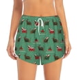 thumbnail image 2 of Balery Christmas Dachshund Pantalones cortos deportivos para mujer con forro y dos bolsillos, elásticos, para entrenamiento, gimnasio, yoga-Medium, 2 of 7