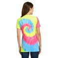 thumbnail image 2 of Port & Company Ladies Tie Dye V Neck Tee-XL (Neon Rainbow), 2 of 6