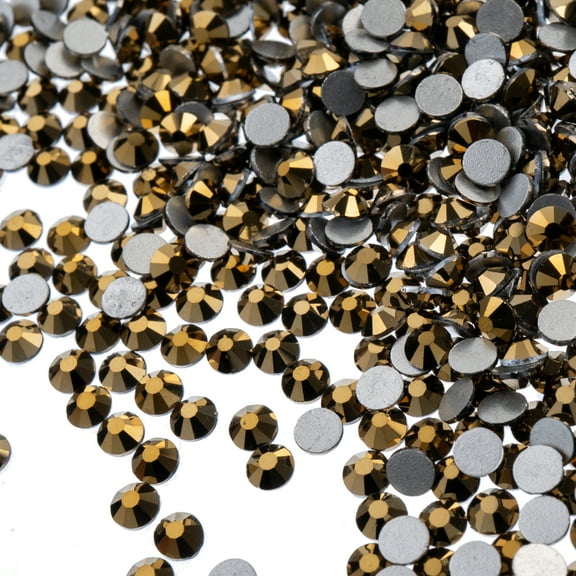 Crystal Lane DIY 2880pcs SS12 (3mm) Metallic Gold | Glass Round Flat Back Rhinestones