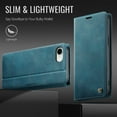 thumbnail image 4 of Designed for iPhone 16e Wallet Case, Classic PU Leather Flip Cover with Kickstand, RFID Blocking Card Slots, Magnetic Clasp, Full Body Protective Shockproof Phone Case, Green, 4 of 12