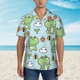 thumbnail image 4 of Easygdp Cute Floral Frog Men's Hawaiian Shirts Print Lapel Short Sleeve for Beach, vacation, party, casual occasions - X-Large, 4 of 9