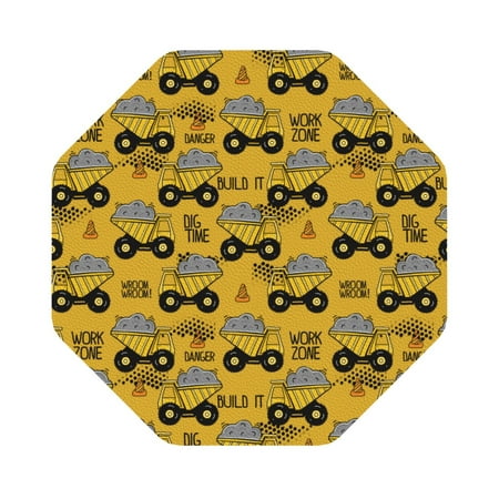 

Cauagu Modern Truck for Round Coaster Drink Coasters Set of 4 Leather Bar Beer Beverage Cup Mat for Drinks for Tabletop Protection & Coffee Table Decor
