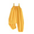thumbnail image 3 of Jinhomg Jumpsuit for Toddler Girls Backless Strap Slouch One Piece Outfits Cute Harem Halter Romper Pants with Pockets Yellow 12 Months, 3 of 7