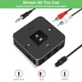 thumbnail image 5 of Golvery Receptor Transmisor Bluetooth 5.0 para TV, Adaptador Auxiliar Bluetooth 2 en 1 para PC/DVD/MP3/Coche/Estéreo doméstico/Altavoz/Gimnasio, Conexión Óptica/RCA/AUX, 25 Horas de Reproducción, Empa, 5 of 5