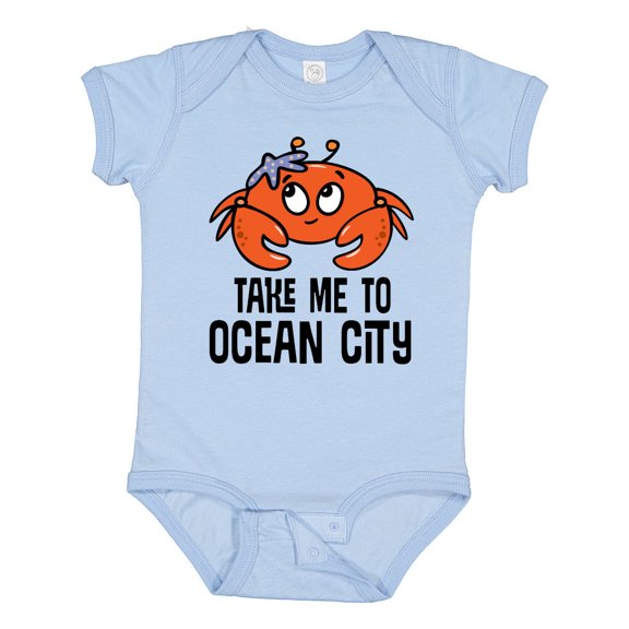 Inktastic Ocean City Maryland Cute Crab Boys or Girls Baby Bodysuit